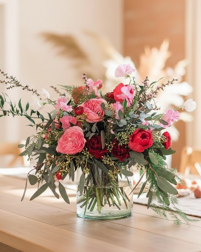 Jarrón de flores especial San Valentín