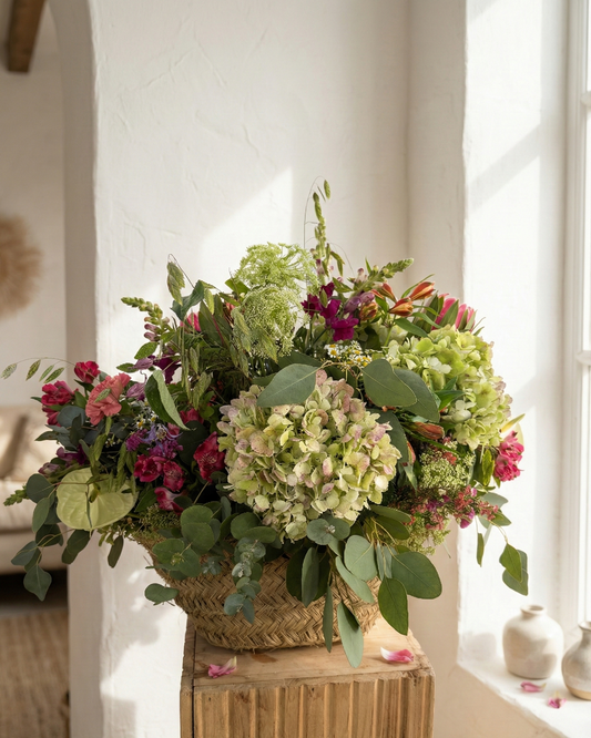 Capazo de flores de temporada