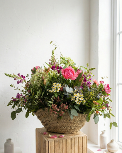Capazo de flores de temporada