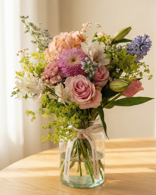 Jarrón de flores de temporada