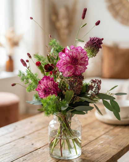 Jarrón de flores de temporada