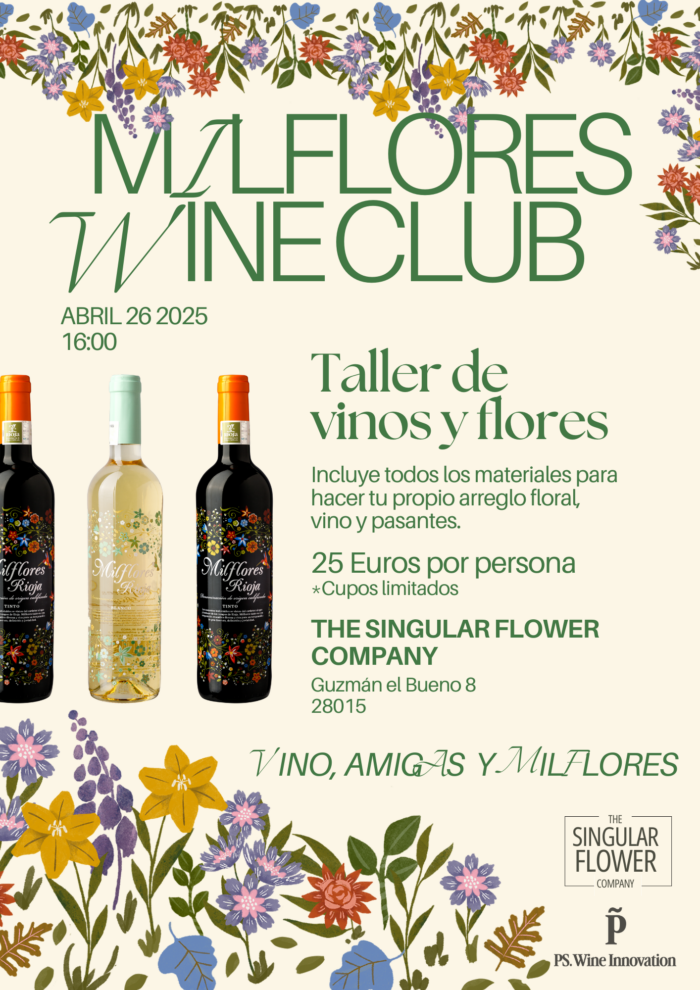 2ª Edición Taller de Vinos y Flores "Mil Flores Wine Club" - sábado  26 de abril 16h COMPLETO