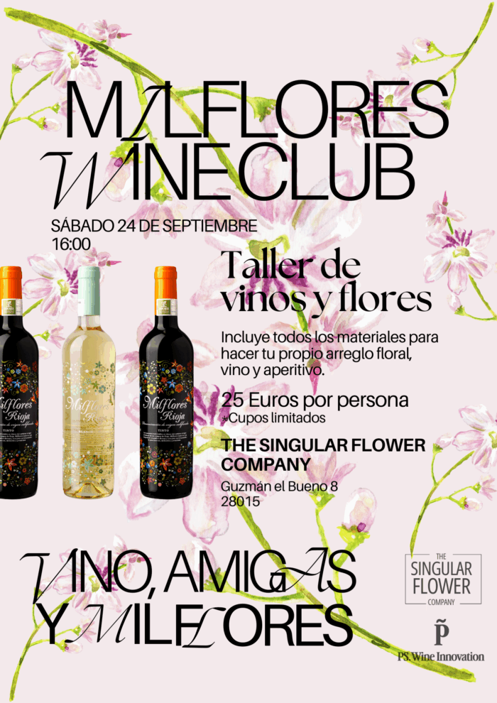4ª Edición Taller de Vinos y Flores "Mil Flores Wine Club" - sábado  20 de septiembre 16h